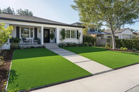 Residential artificial turf yard planned by T-Town Turf in Tulsa